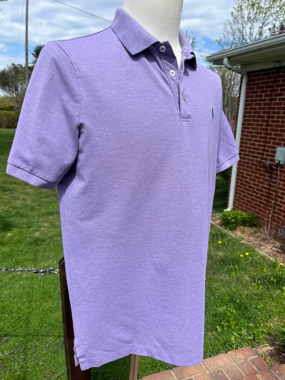 -Polo Ralph Lauren Lavender Polo Shirt Short Sleeve Men's Size Medium - Picture 4 of 14